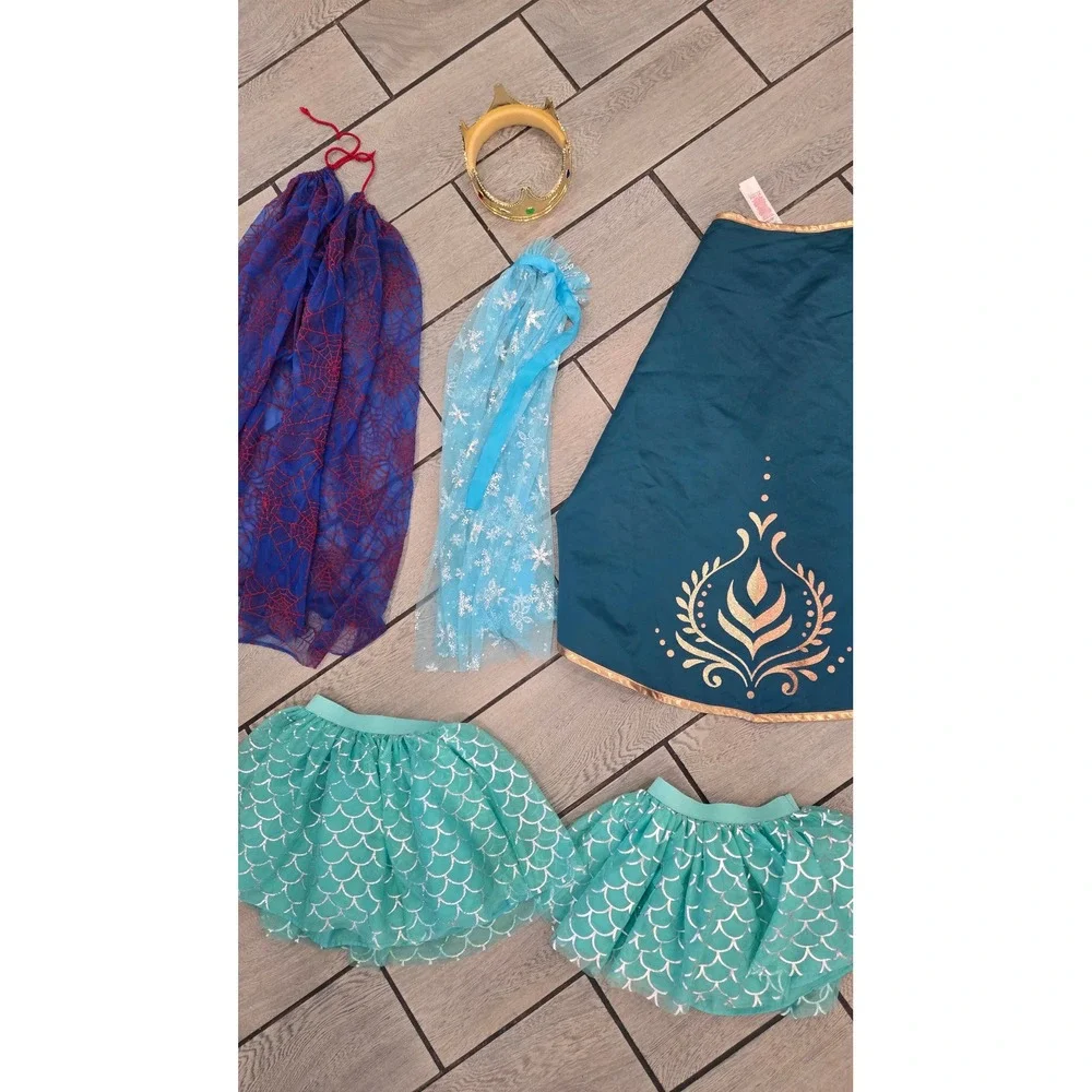 Costume Bundle-Disney Princess Frozen Anna Elsa Mermaid Tutu Cape Crown Costume